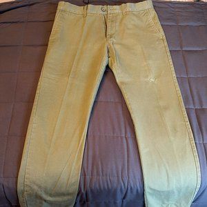 J Crew olive green cotton chino pants 31/30
